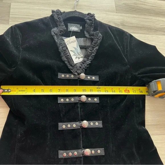 Rumies Black Velvet Corset Lace-up Style Jacket Size 10